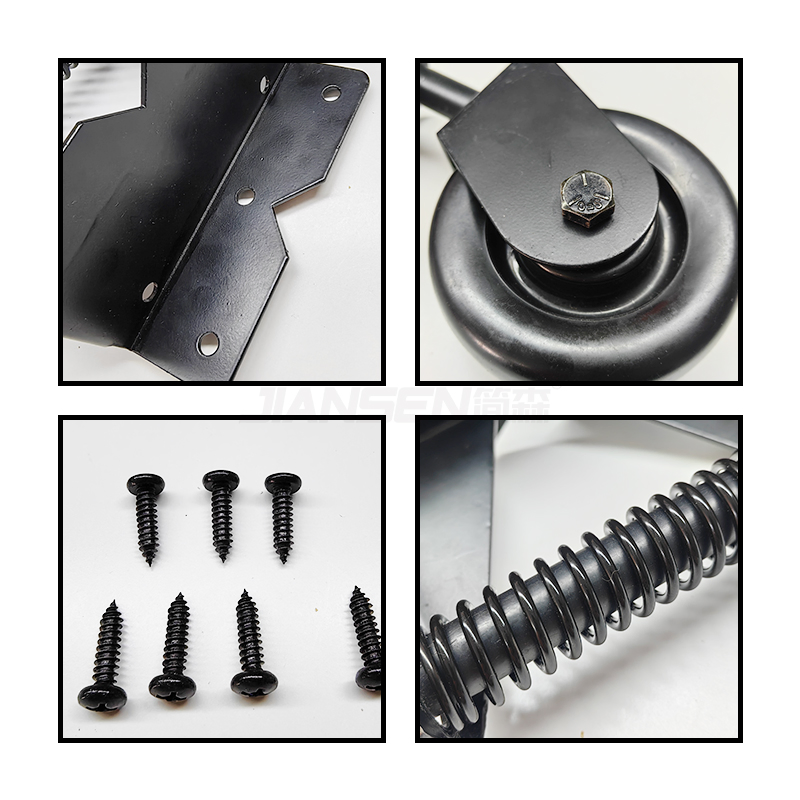 Fence Gate Hardware Kit Components Lattice Gate Equipped with Rollers Black Thickened Carbon Steel Wheels