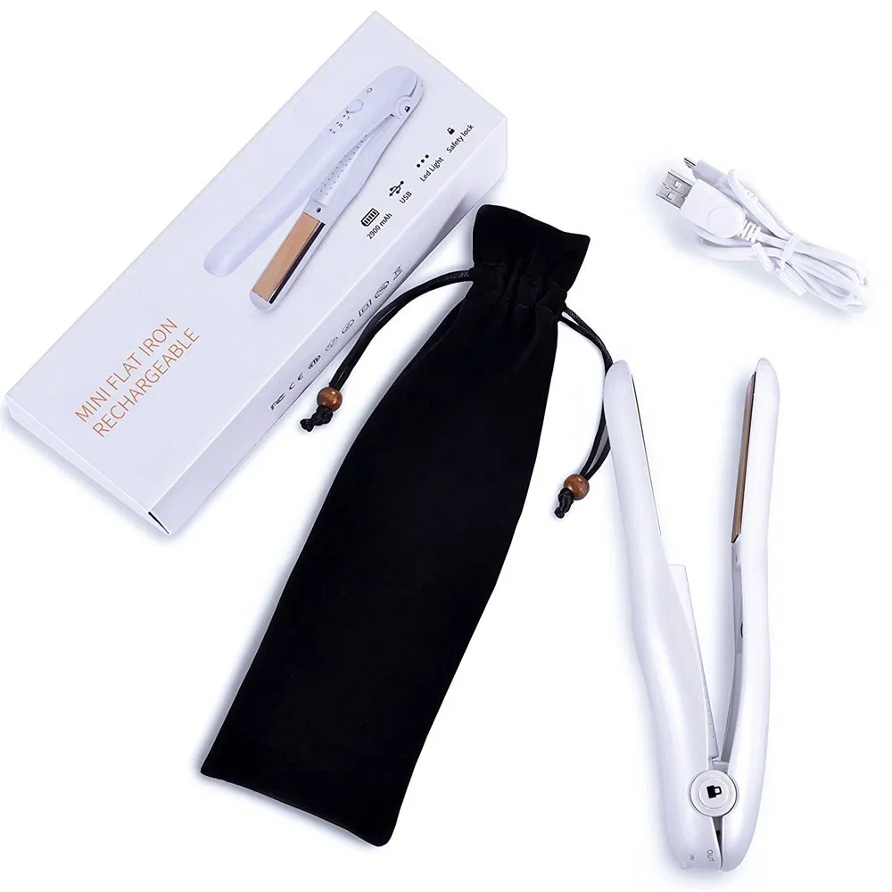 Portable Fast Heating 2 in 1 Multi-Functional Cordless Mini Wireless Hair Straightener Curling Iron for Hair Styling