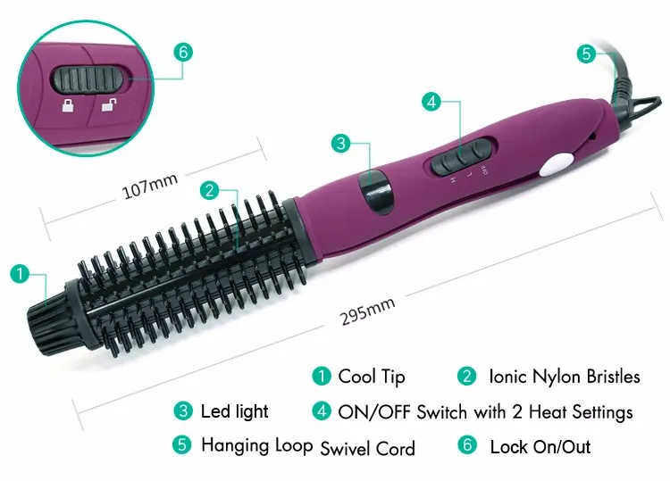 New Design Cheap Dual Voltage Digital Curling Iron with Brush View