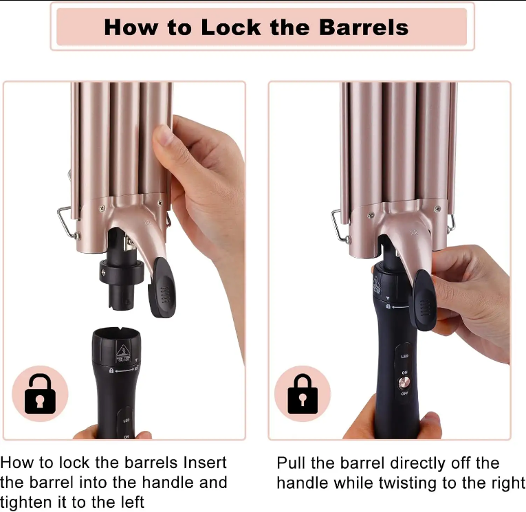 Professional 5 Barrel Electric Curling Iron Full Set PTC Fast Heat Interchangeable Barrel LED Temperature Display Hair Curling
