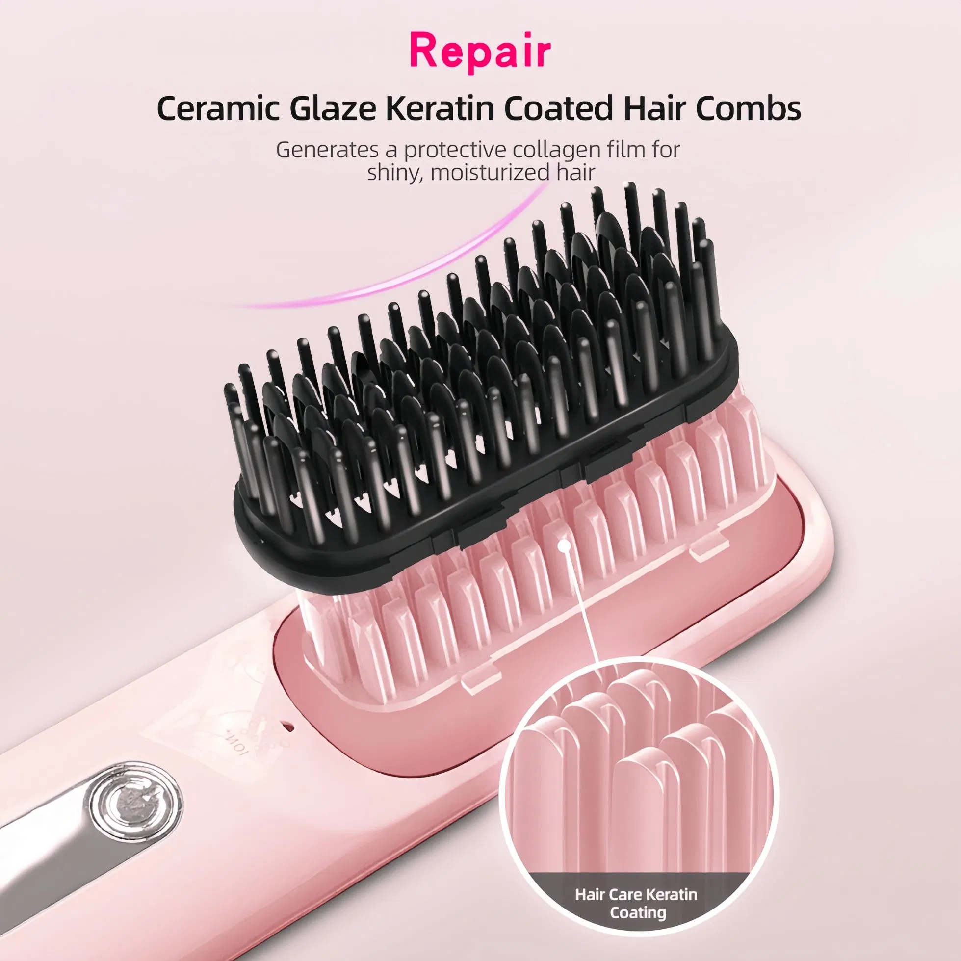 The Factory Wholesale Wireless Straightening Comb Is The Best Mini Straightening Comb, a Travel Portable Charging Curling Iron.