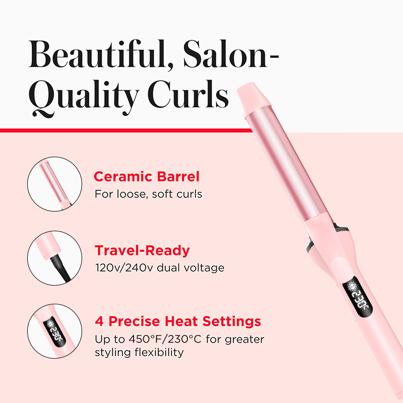 Curling Irons Professional PTC Heater Big Barrel Long Tourmaline Ceramic Electric Curling Iron Hair Curler