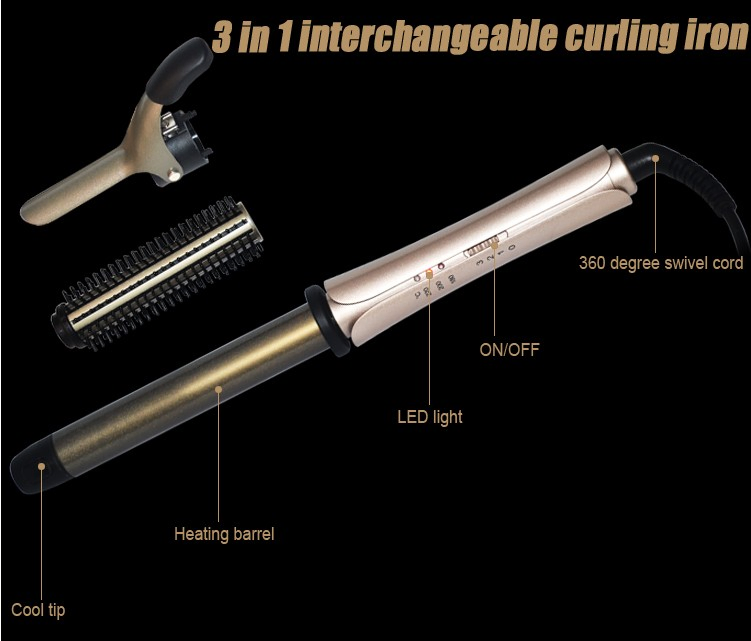 Multi-Styling Hair Curler Set with Replaceable Clip and Brush