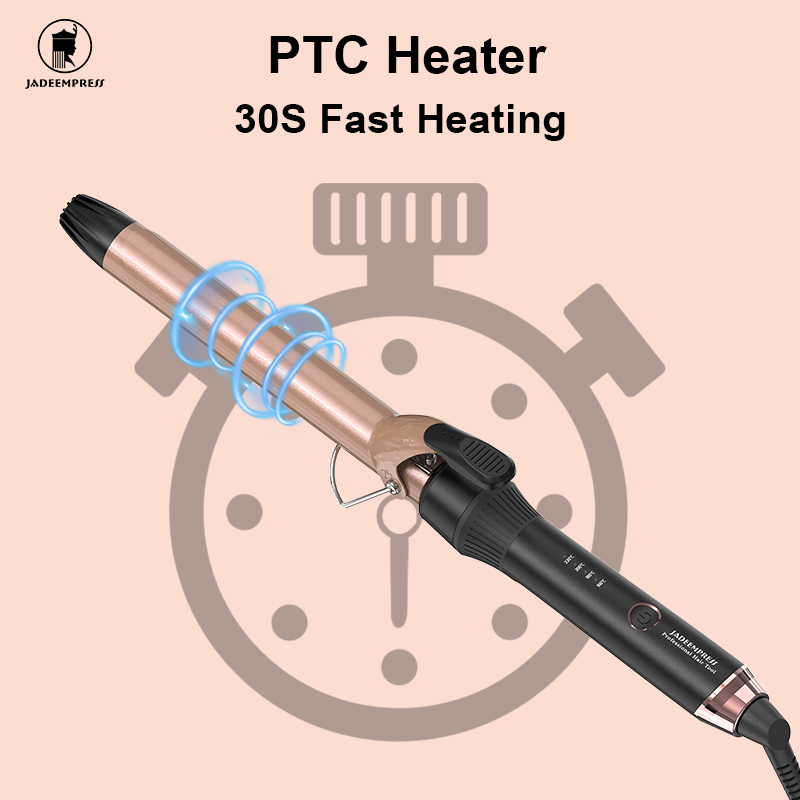 Professional Ceramic Salon Extra Large Barrel Curling Iron LED PTC Technology 4-Temperature Adjustable Heat Electric Ionic Fast
