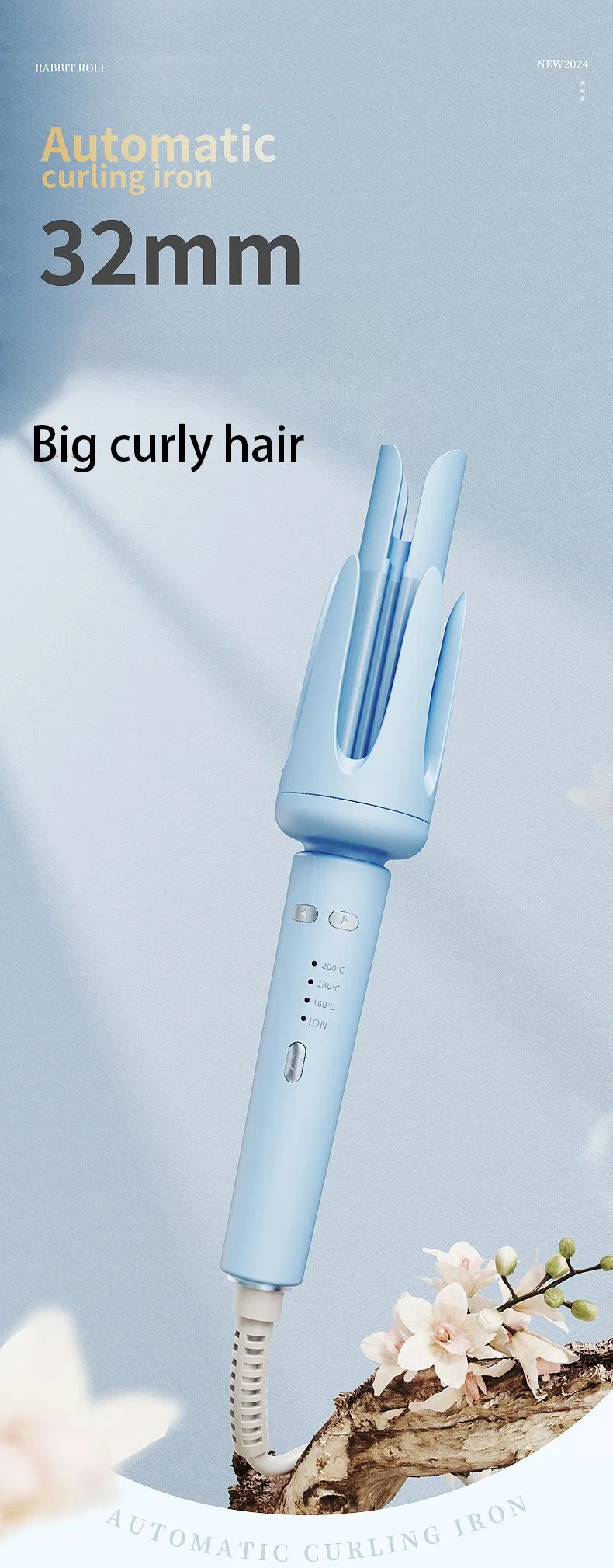 OEM 32mm Automatic Rotation Curling Iron Multi-Speed Temperature Adjustment Fast Heating Styling Hair Curler