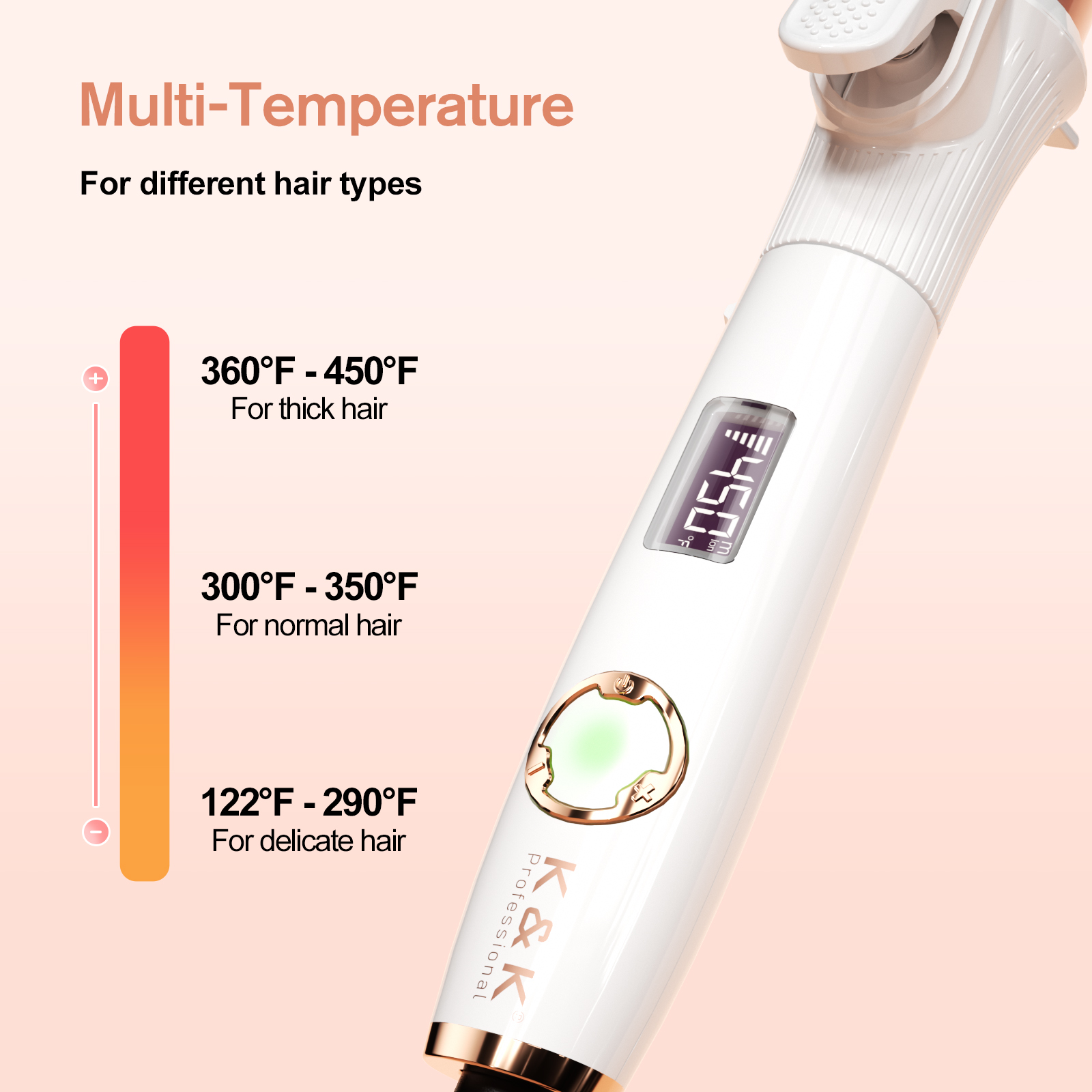 Professional Salon Ceramic Electric Hair Curling Iron Automatic Curling LCD Temperature Display Brand 110-240V 230C/450F