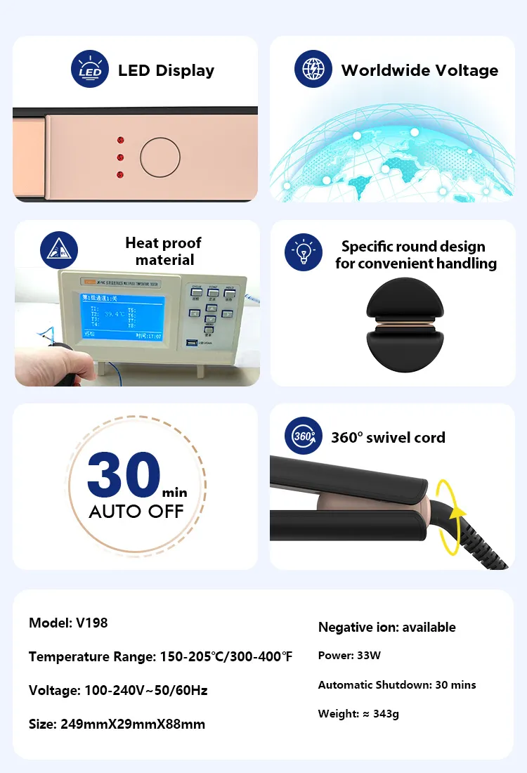 Professional Hair Straightener Ergonomic Grip