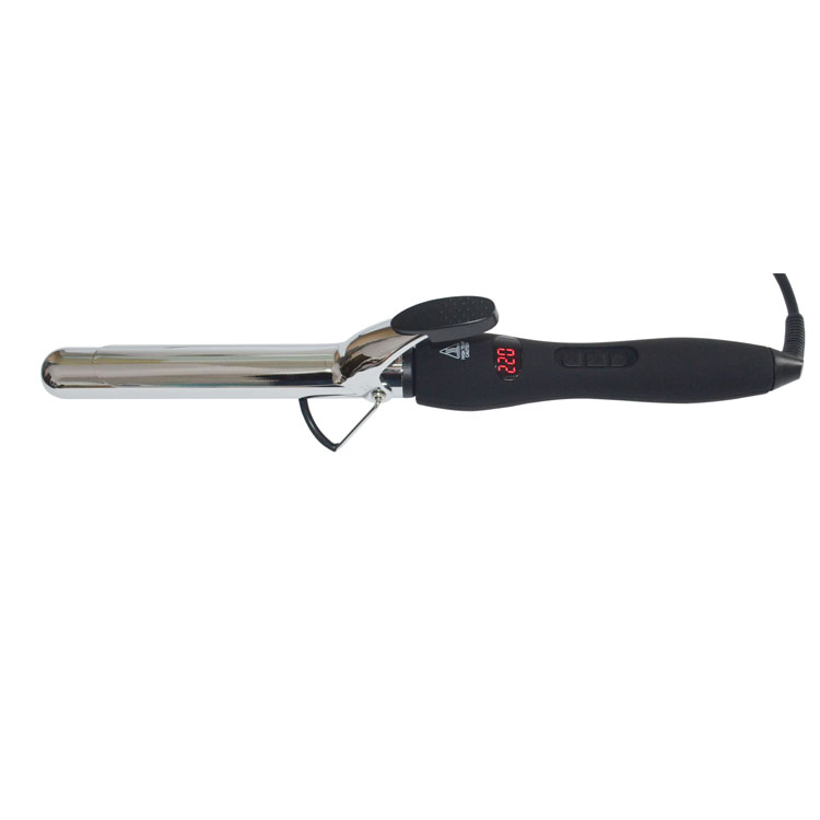Professional Dual Voltage Digital Display Silver Titaniuim Curling Iron