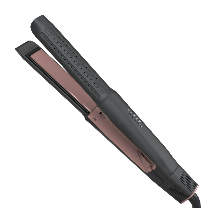 Upgraded 360° Airflow Styler 1.5 Inch Titanium Ionic Curling Iron for Lasting Curls, 4 Temps, Dual Voltage for International Travel