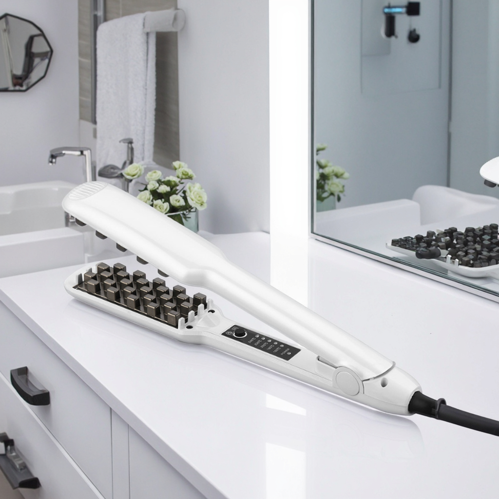 Popular Fashion LCD App-Controlled Ceramic Hair Crimper Curling Iron Temperature Display Fluffy Perm Splint Electric Household