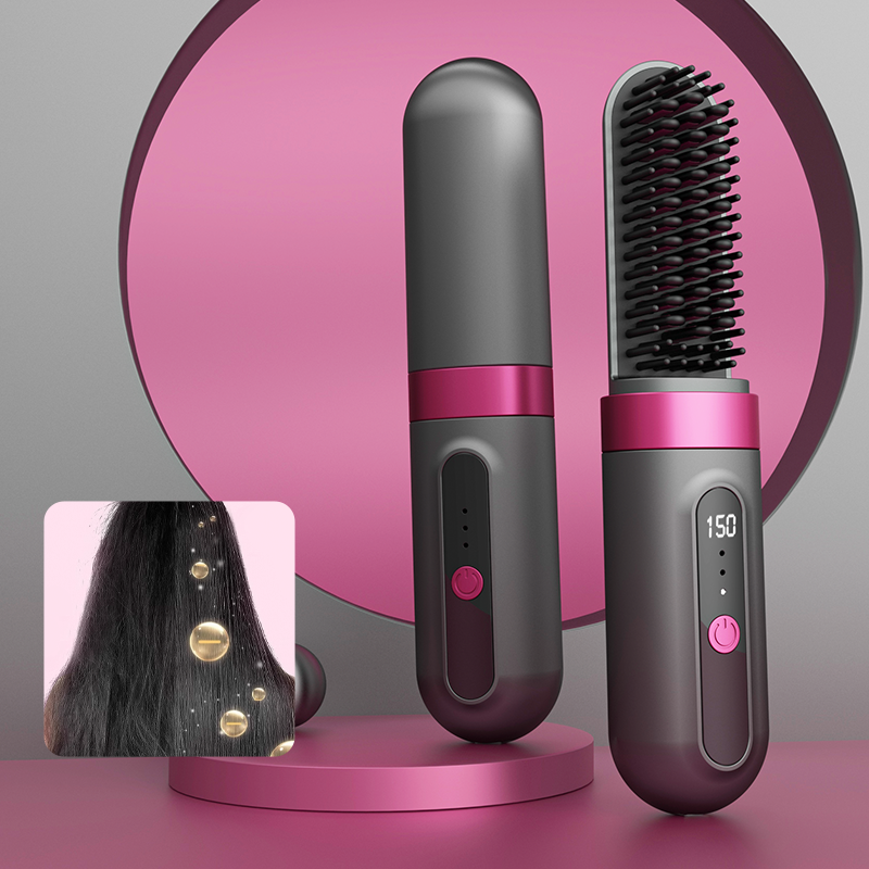 Hot Sale Cordless LED Ceramic Mini USB Recharging Portable Flat Iron Fast Heating Curling Straightener for Curly Bangs