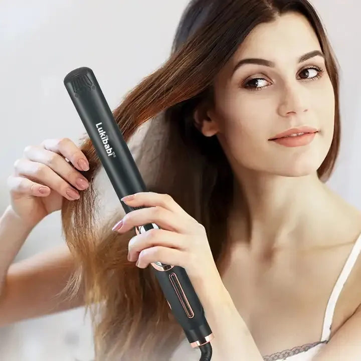 Gift Set 1.5 Inch Hair 230 Degree LCD Display Titanium Plate Infrared Ionic 3D Floating Professional Hair Sraightener Flat Iron