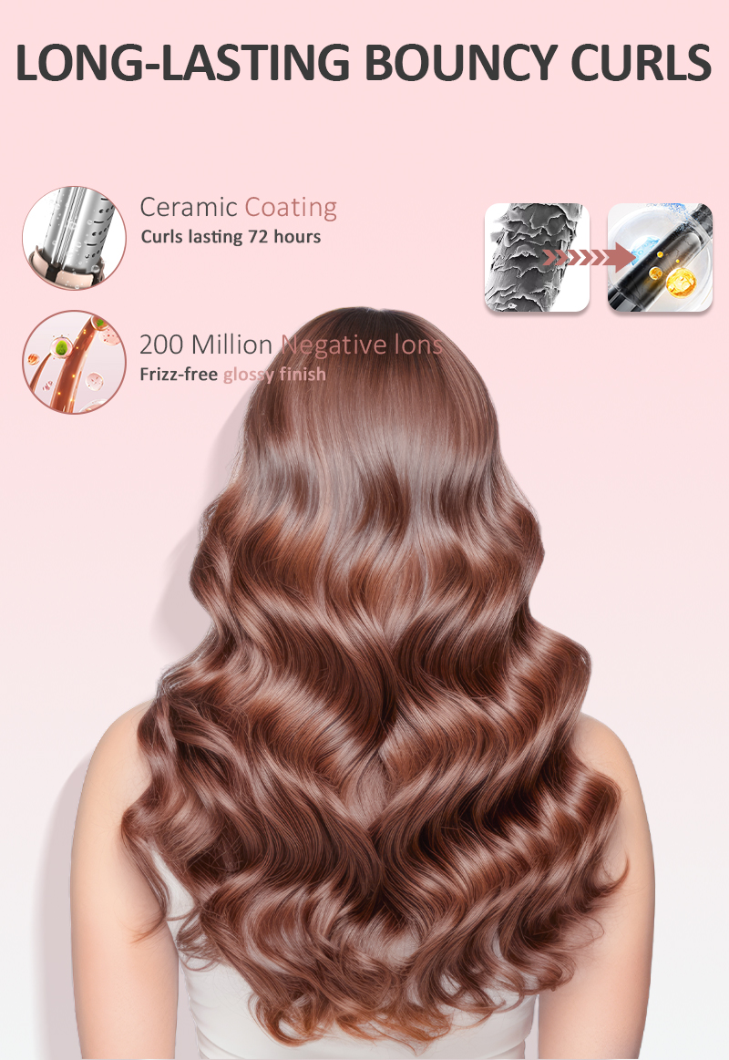 2025 Meinuo Simple Easy-to-Use Professional Ceramic Electric PTC LED Digital Display Automatic Hair Curler Cool Air Household
