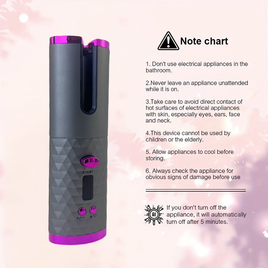 Direct Source Manufacturer's Portable Smart Home Mini Curling Iron with LED Temperature Display Plastic Wireless Charging Lcd