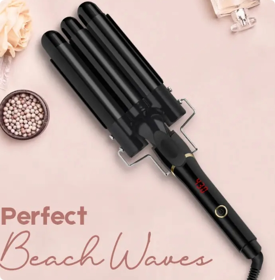 Professional 3 Barrels Triple Wavers Curling Iron LCD Tourmaline Wave Plate Hair Curler High Quality Digital Hair Curling Iron