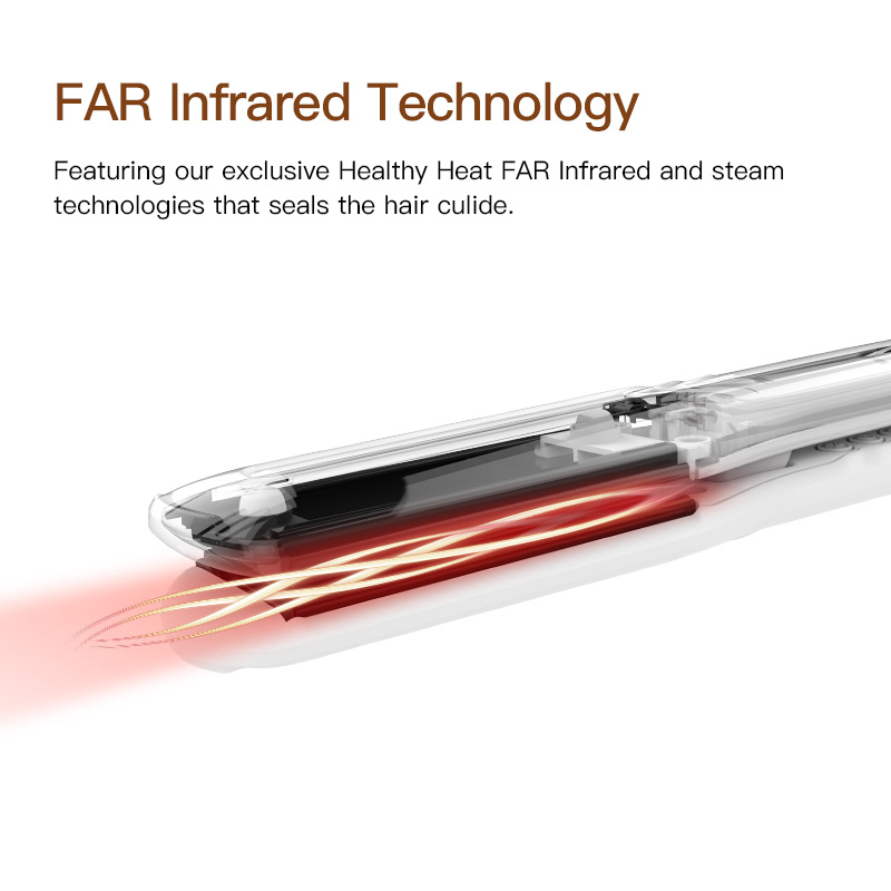 2-in-1 Negative Ion Infrared Cold Steam Straightening and Curling Iron with LED Display Screen for Hair Care and Hairdressing