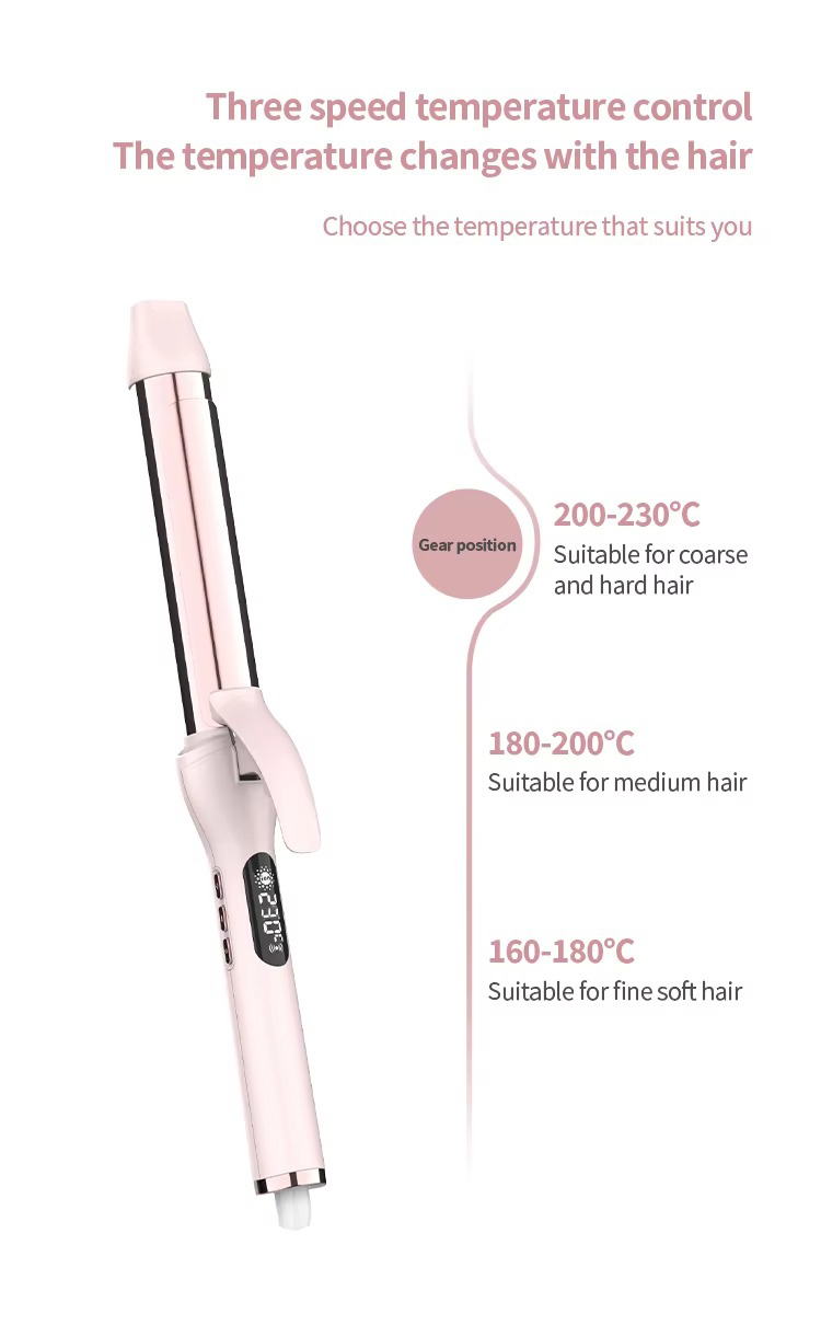 New LCD Automatic Hair Curler Rotating Curling Iron Ceramic Professional Heating Hair Stick Portable Air Spin Curl for Hair Type
