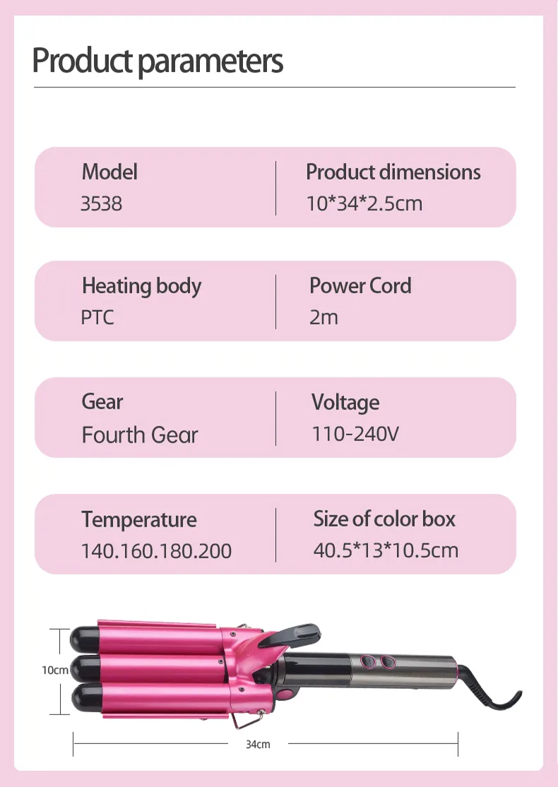 Ceramic Barrel Hair Curler Details