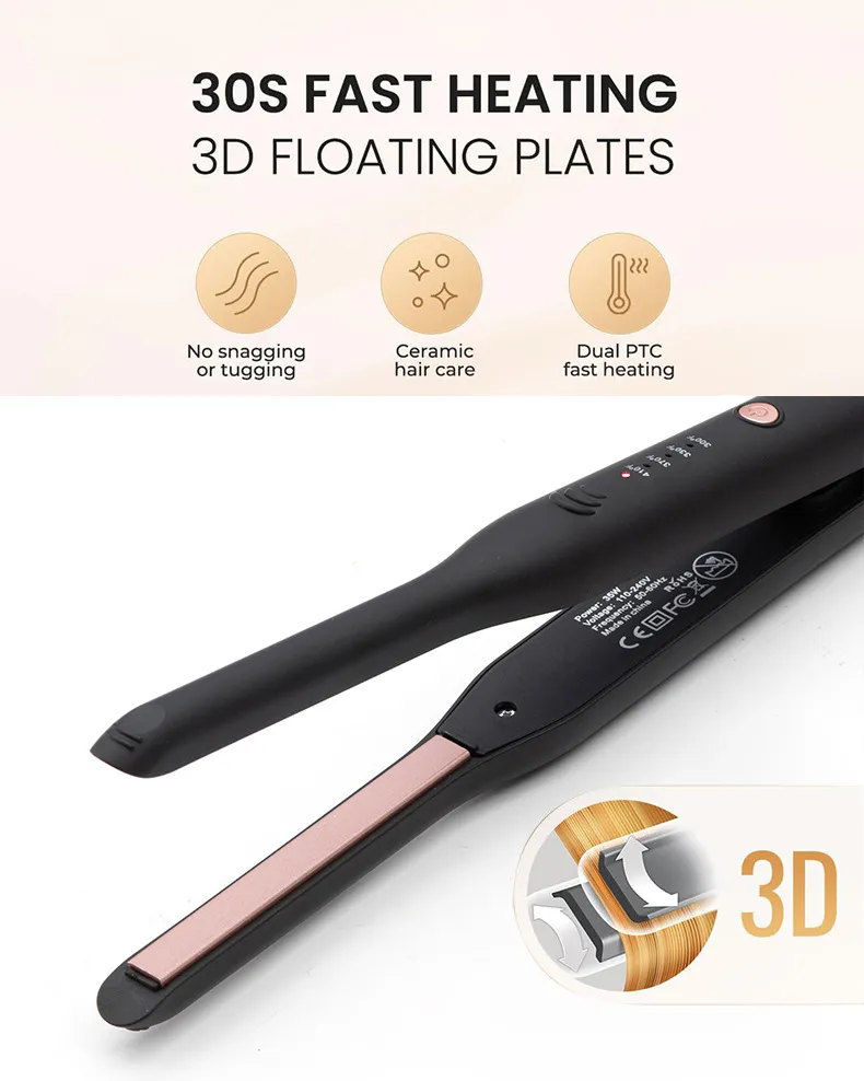 Dorm Household Use Mini PTC Curling Iron Portable Damage-Free LED Curling Iron