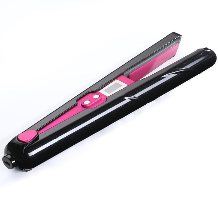 Best Selling Wireless USB Ceramic Coated Induction Hair Straightener &amp; Curling Iron Dual Voltage LCD Display Portable