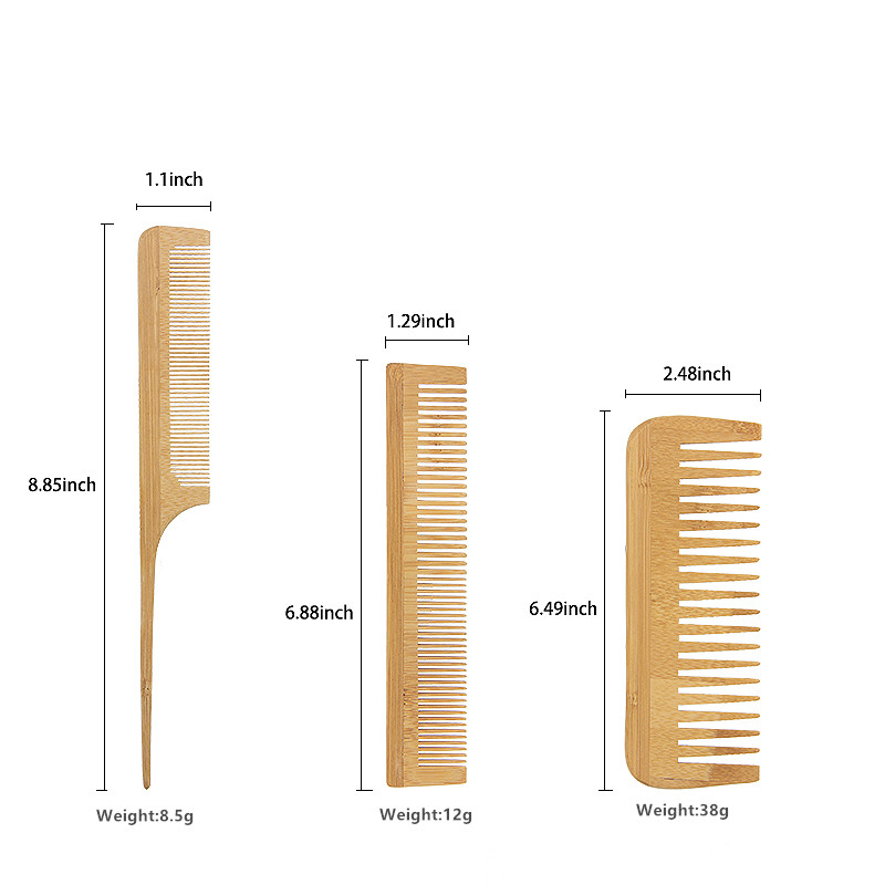 Bamboo Hair Comb Detail
