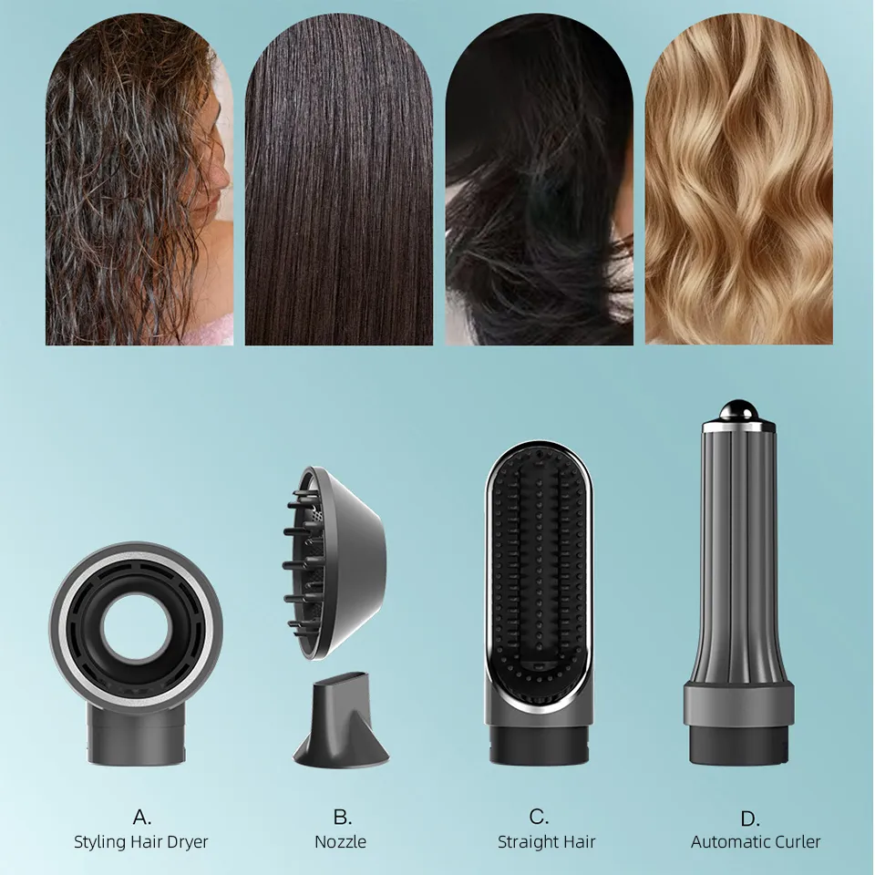5 in 1 Hot Air Brush Set Automatic Hair Curler