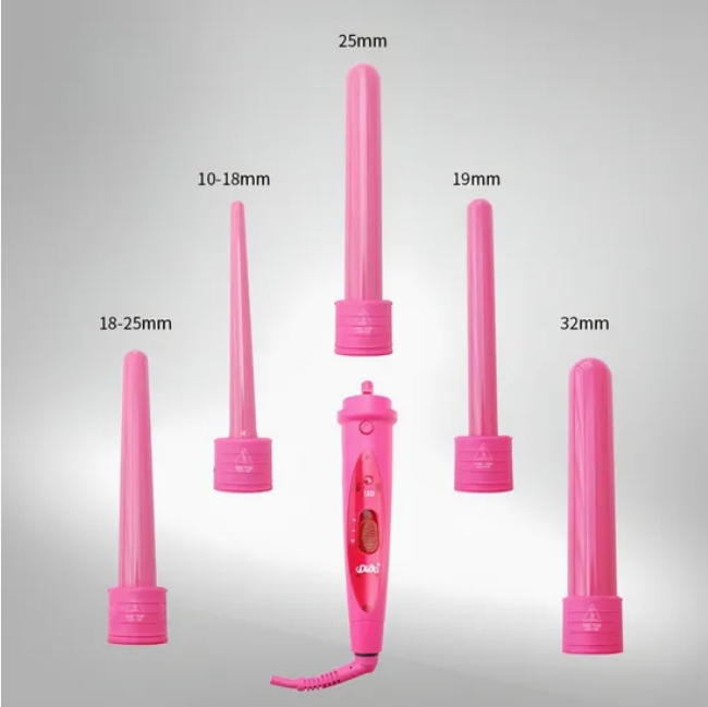 PTC Ceramic LCD Temperature Display Electric 5-Tube Change Curling Iron