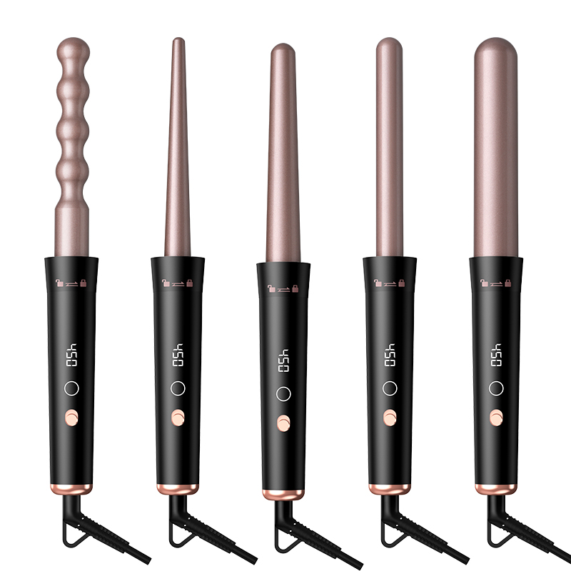 Flat Iron Curling Wand Set Hair Curler Set Brush Interchangeable Ceramic Barrels Curling Iron Hair Curler