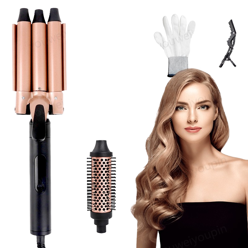 Best Seller Portable Electric Ceramic PTC 5-in-1 Professional Curly Hair Curling Wand &amp; Iron Set
