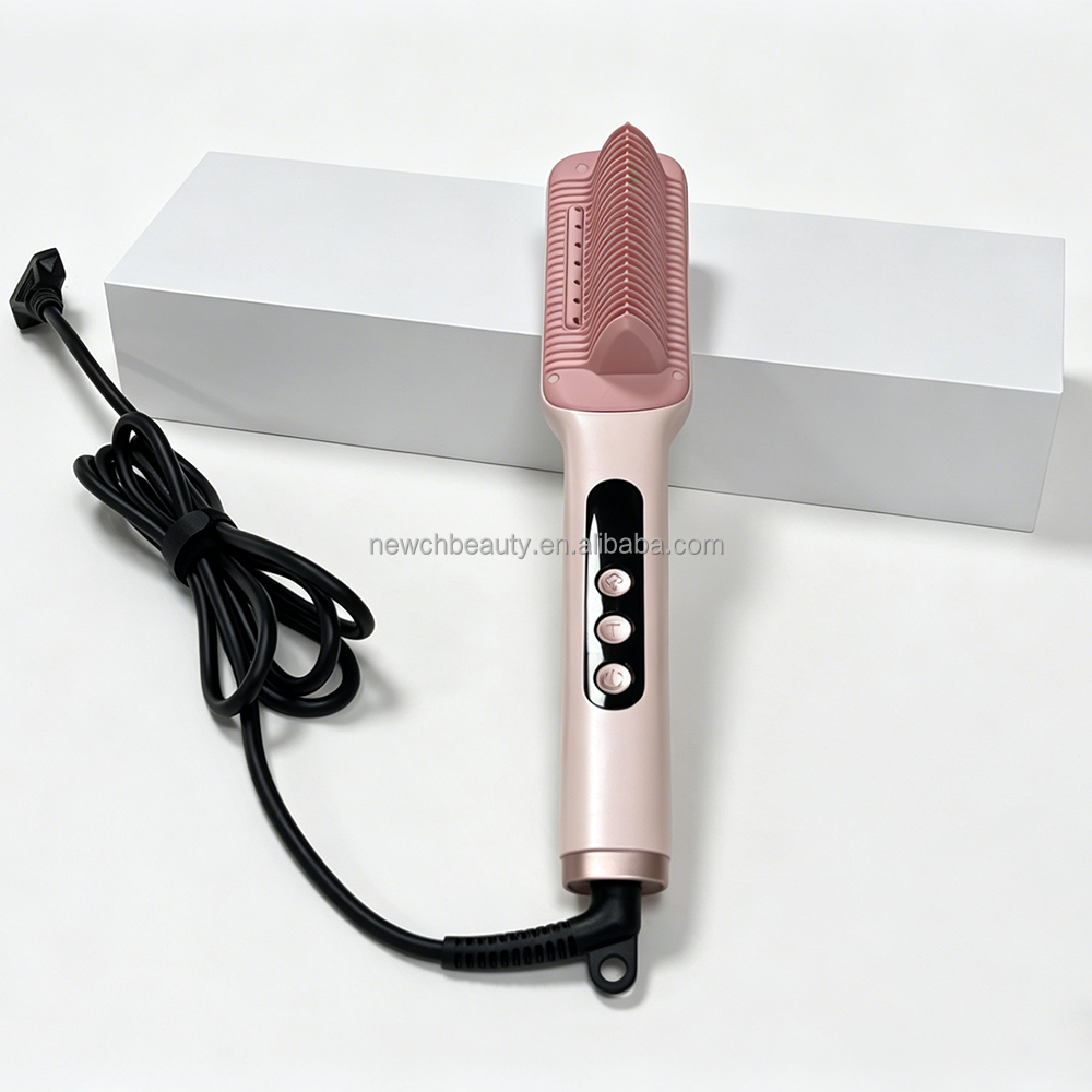 Electric Steam Hair Straightener Brush Curling Iron Comb 21ML Water Tank Curler Ionic Salon Barber Household Hair Styling Tool