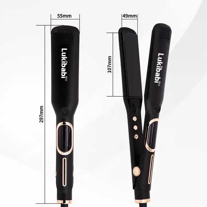 Gift Set 1.5 Inch Hair 230 Degree LCD Display Titanium Plate Infrared Ionic 3D Floating Professional Hair Sraightener Flat Iron