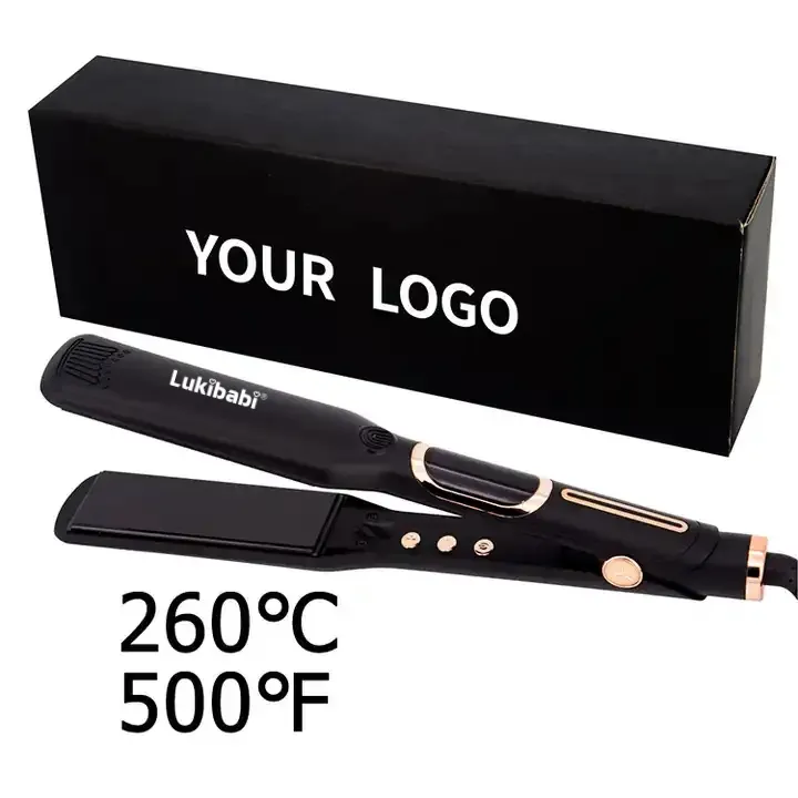 Gift Set 1.5 Inch Hair 230 Degree LCD Display Titanium Plate Infrared Ionic 3D Floating Professional Hair Sraightener Flat Iron