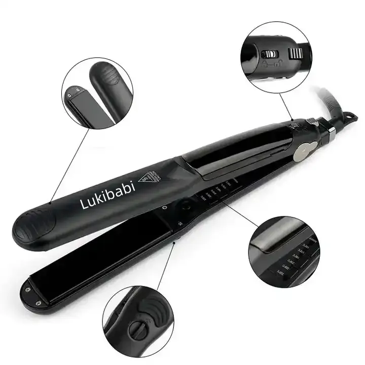 Professional Steam Pod Strong Infrared Hair Straightener Ceramic Flat Iron