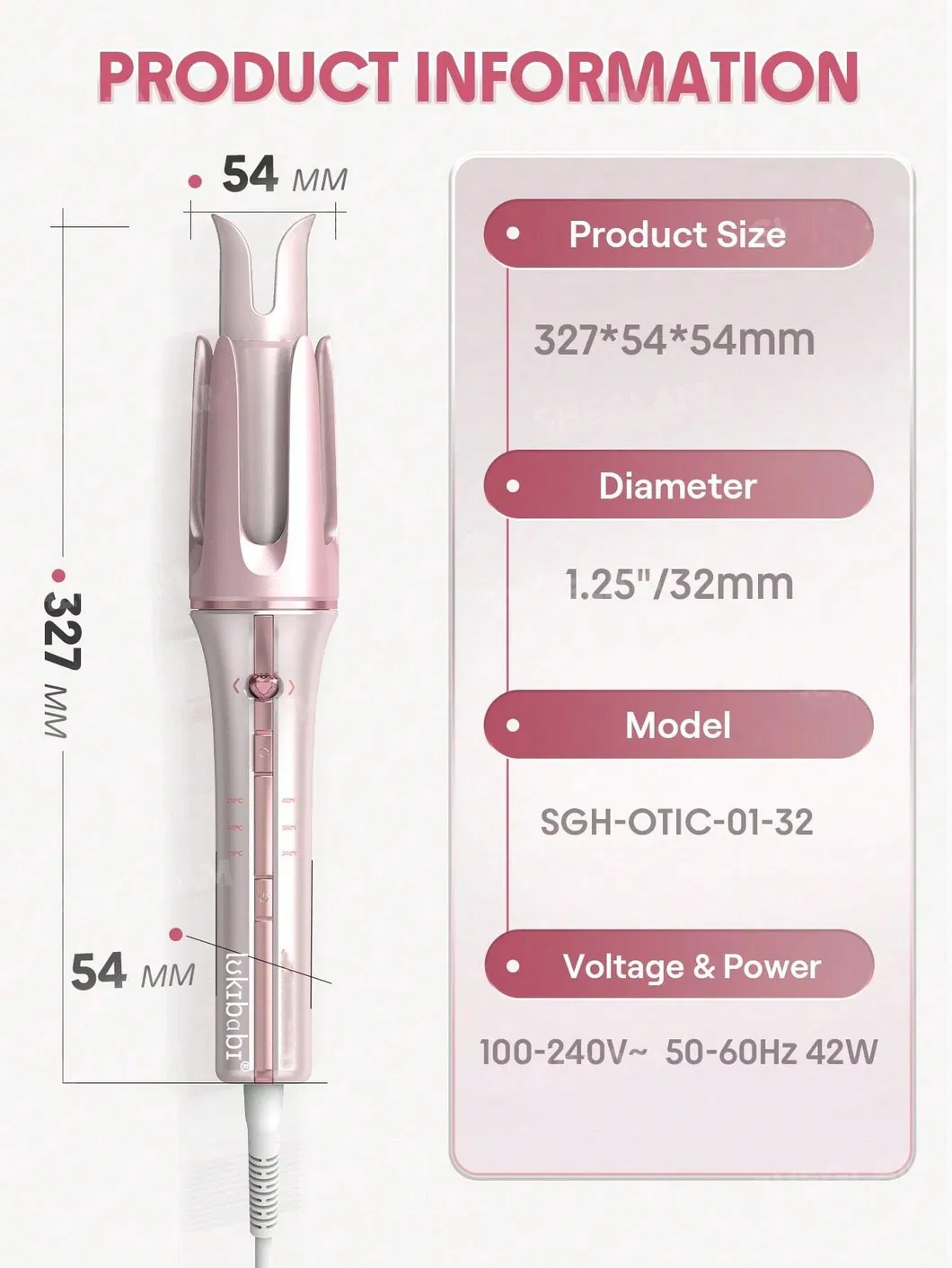 Sheglam Haircare Cupid's Charm One-Touch Instant Automatic Curler (25mm) - Baby Pink Hair Curler