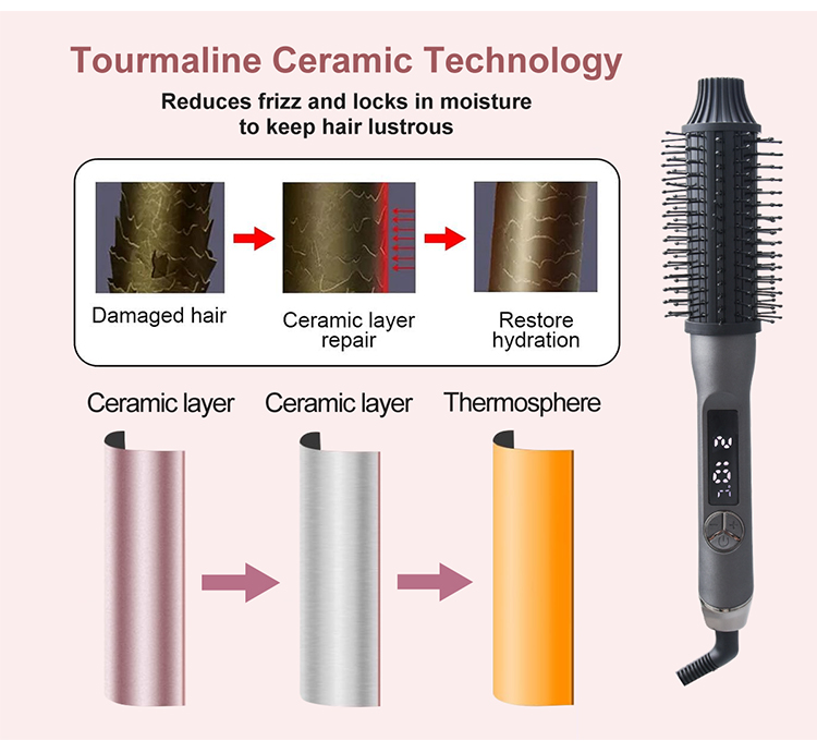 Thermal round brush model view 3