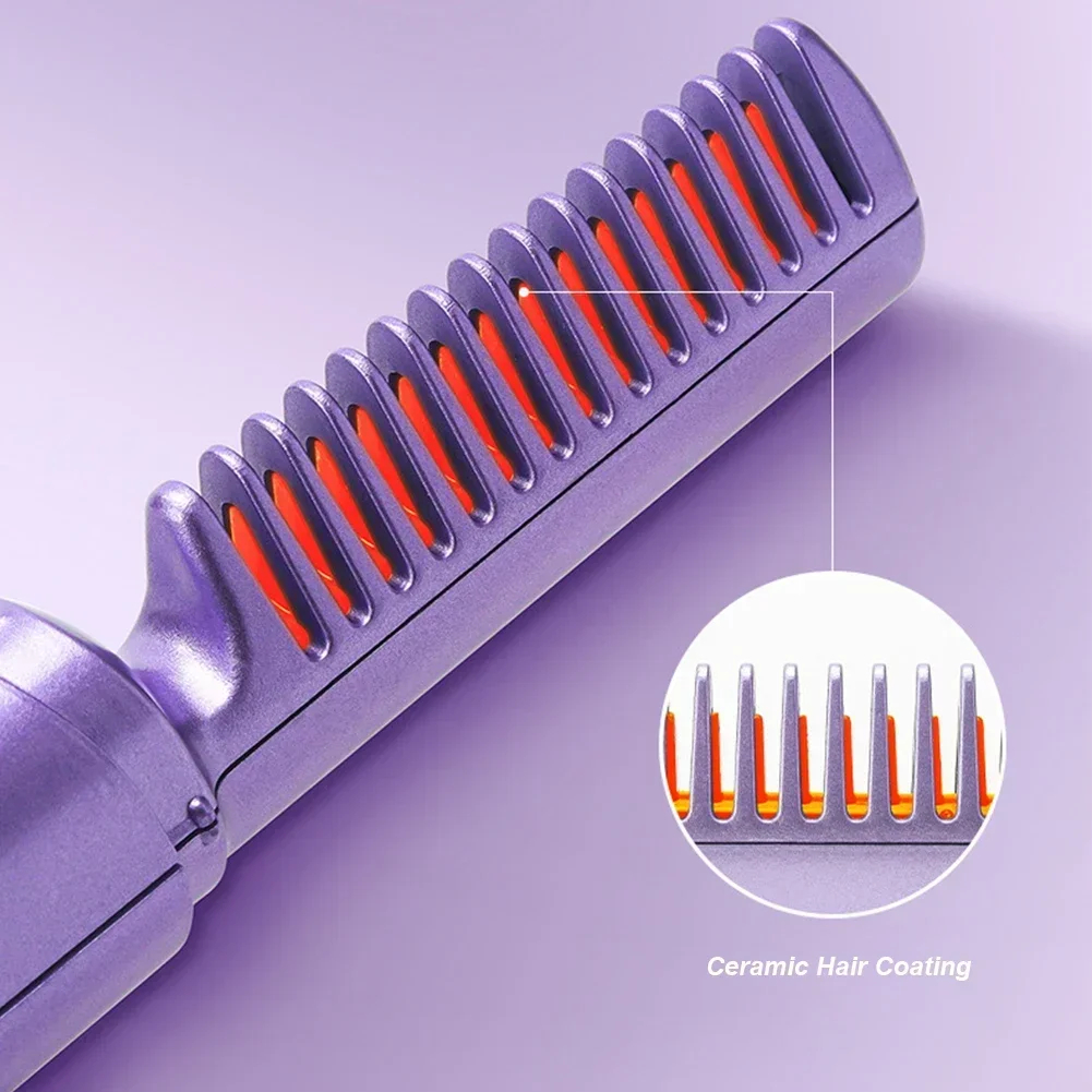New Design Customized Portable Charging Cordless Curling Iron Professional Straightening Comb