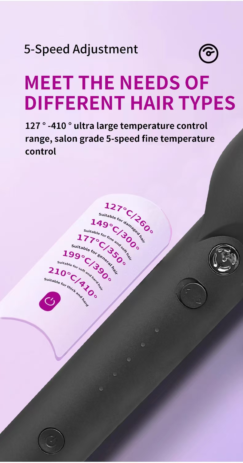 Professional 5-Mode 32mm Ceramic PTC Electric Curling Wand Set with LED Temperature Display