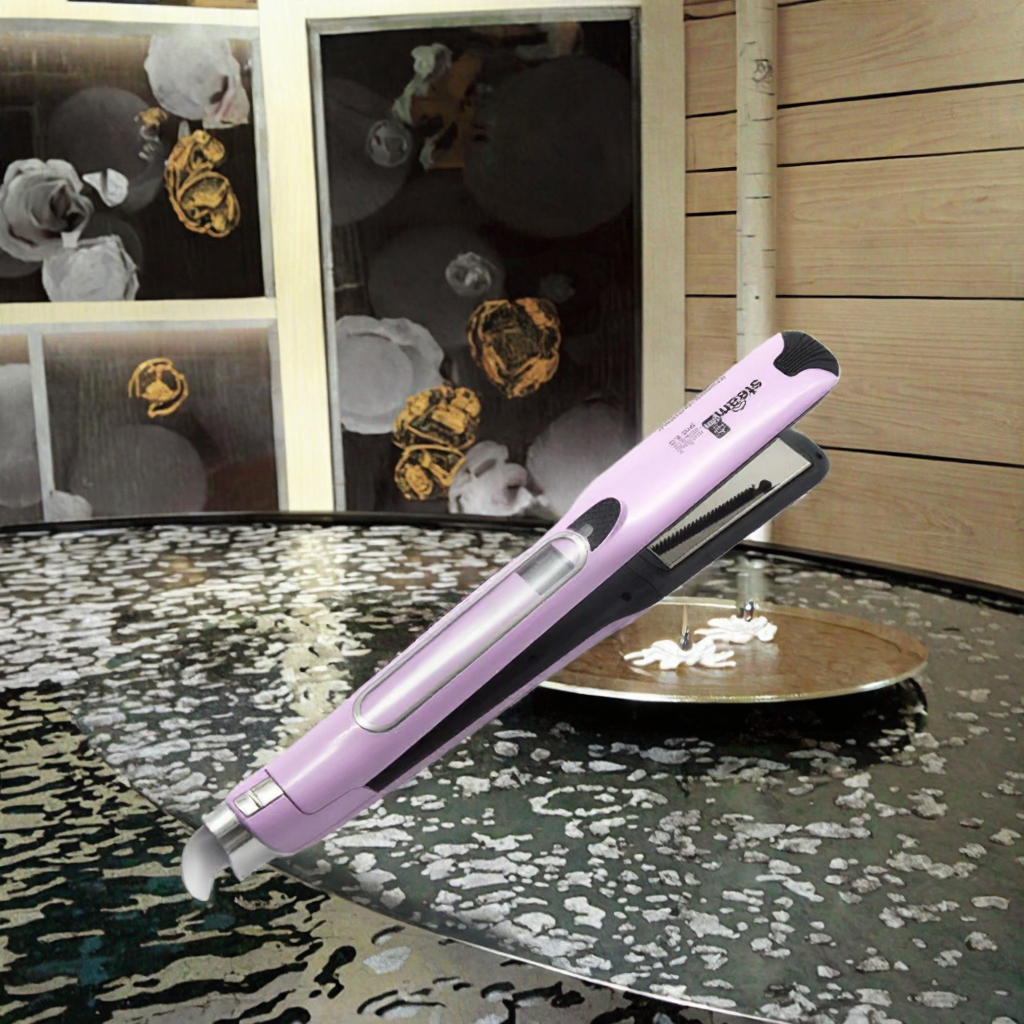 Adjustable Temperature Titanium Steam Hair Curler Straightener Brush Home Flat Iron Straightener Hot Comb Hair Tools