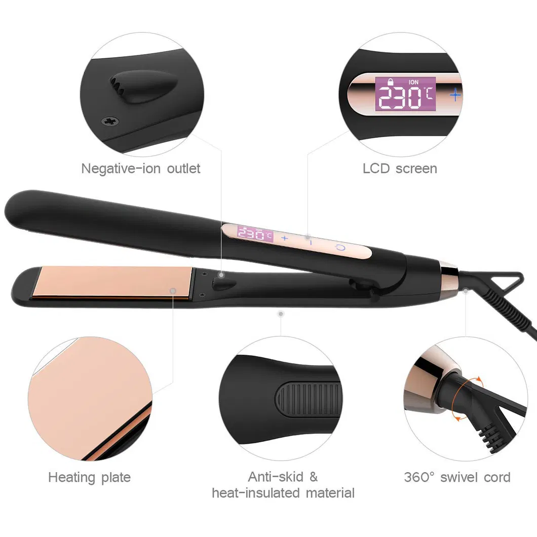 LCD Wholesale Titanium Flat Iron Hair Straightener Curling Iron