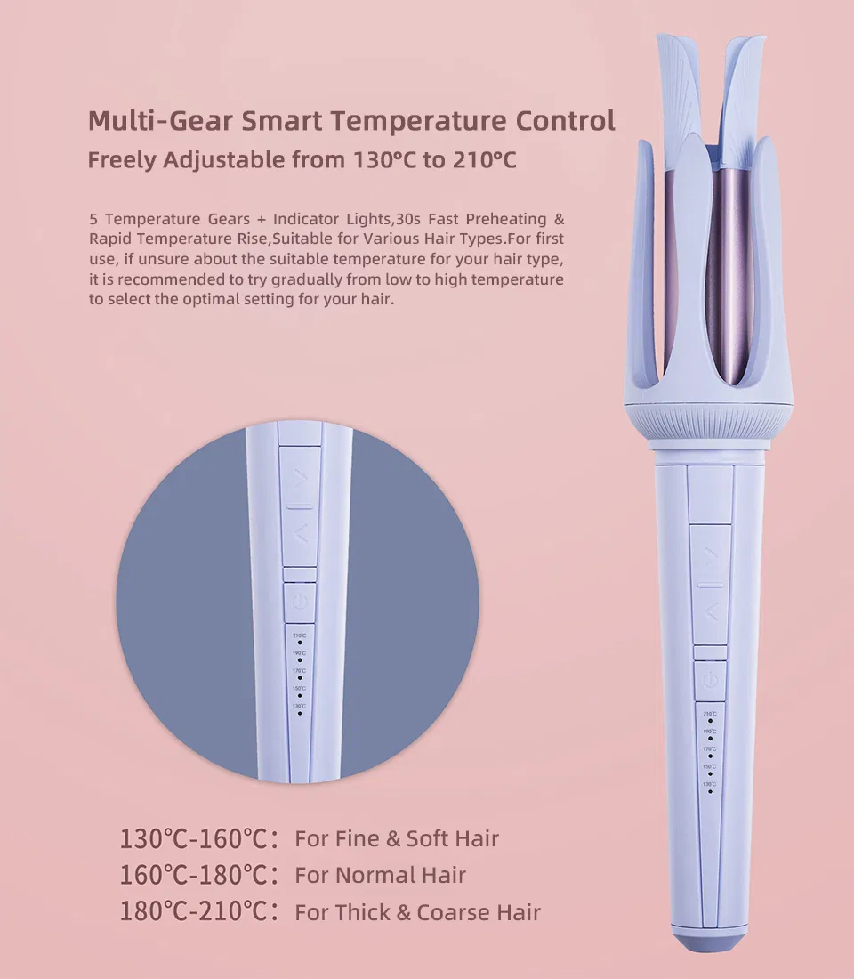 Automatic Curler Iron 32cm Large Curls Gentle on Hair Electric Lazy-Person's Hair Perming Tool