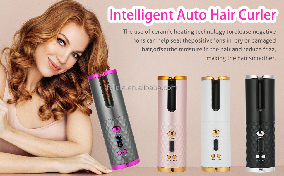 Mini Automatic Wireless Hair Curler with USB Charging Rechargeable Cordless Design for Easy Automatic Rotating Curling