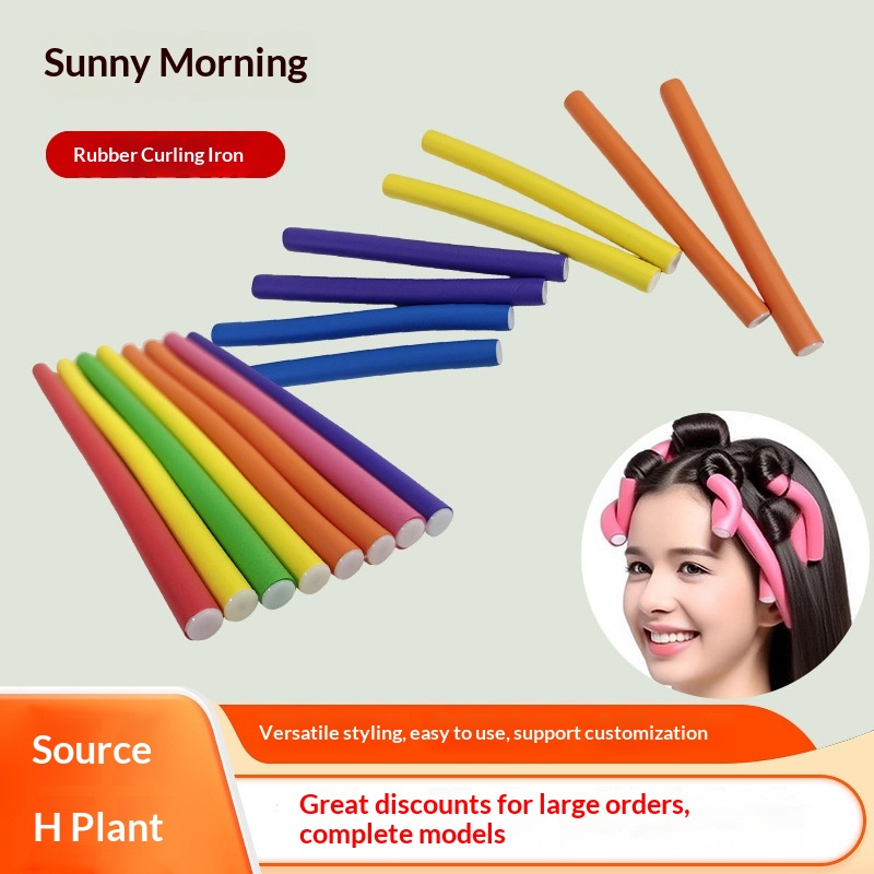 A Set of 10 Pieces Mixed Colors No-heat Hair Curling Rod Lazy Sleep Curling Roller Volumizing Hair Root Curler Cold Perm Rod