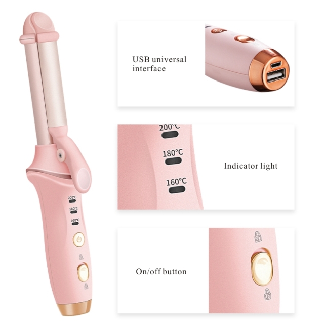 2 in 1 Cordless Hair Curling Iron Electric Hair Straightener and Hair Curler Professional