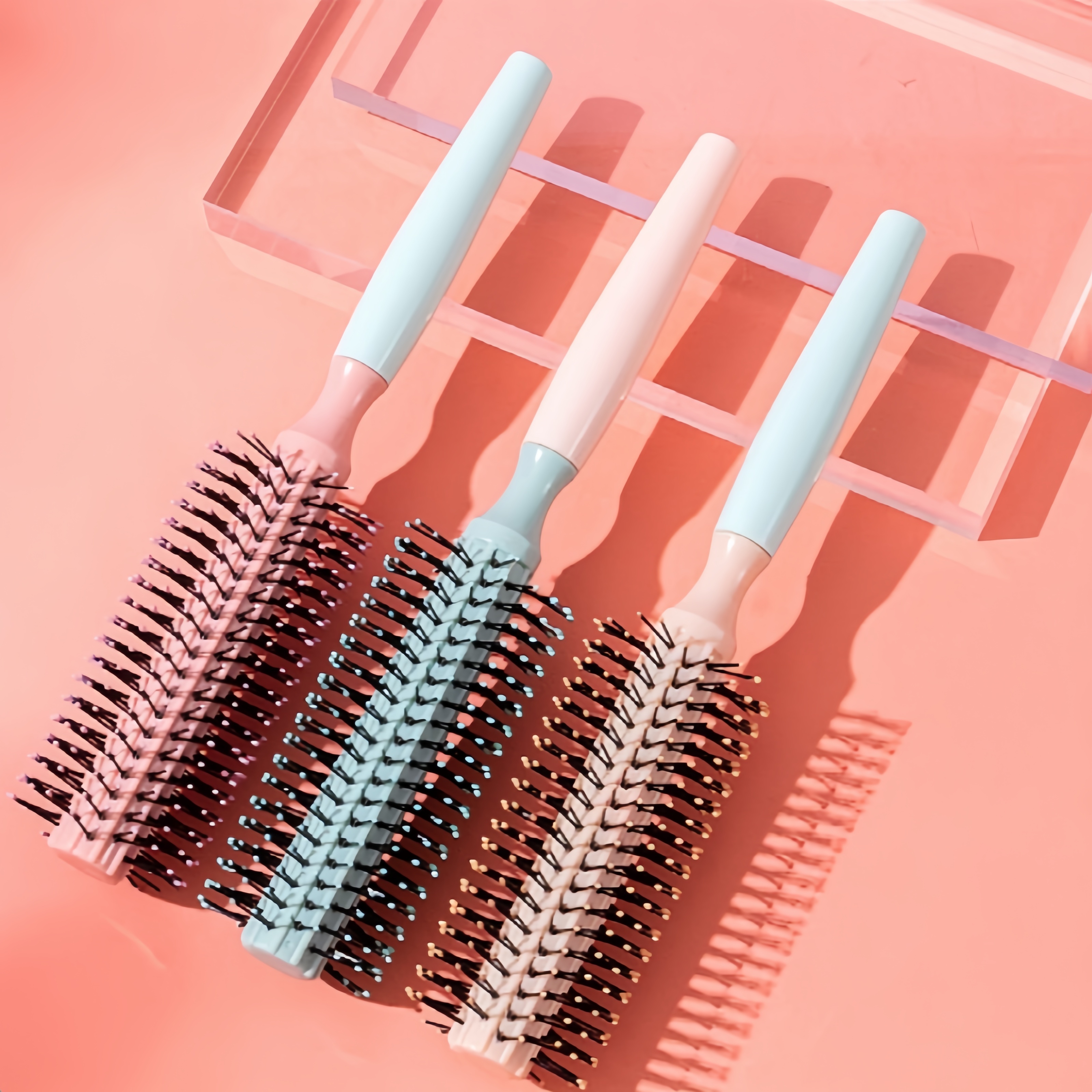 Round Rolling Curling Brush Random Color Massage Anti Static Hair Brush Dry Wet Hair Comb Salon Hairdressing Styling Hair Tools
