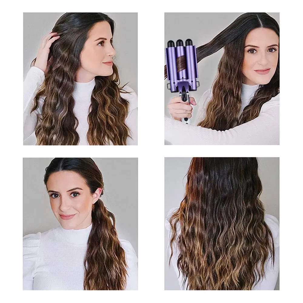 Professional LED Display Triple Barrels Hair Waver