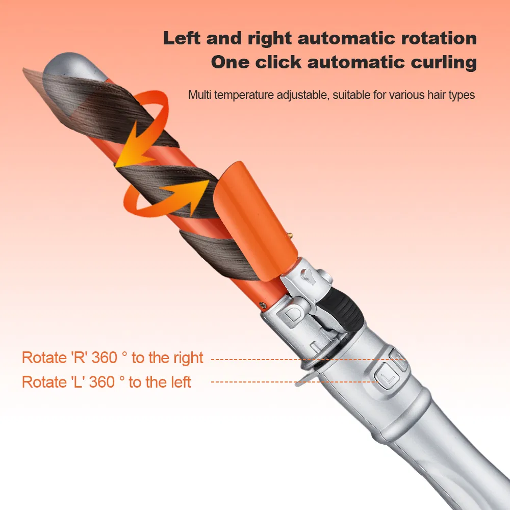 Professional Ionic Titanium Automatic Curling Iron with Multi-Function Styling and LCD Temperature Display