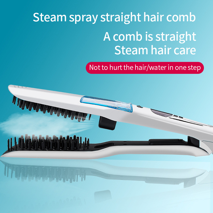 Professional Custom Ceramic Coated LED Display Electric Hair Straightener Curling Steam Flat Iron Auto Power-Off PTC Household