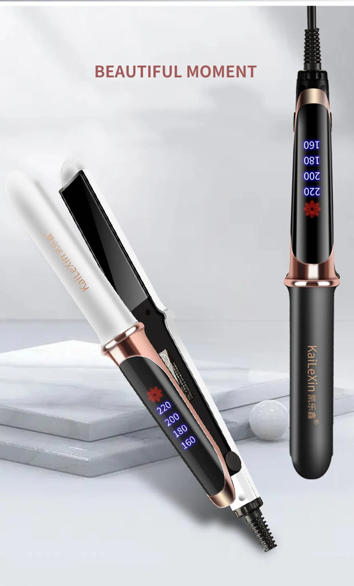 Factory Wholesale Professional Home Use Elegant Portable Smart Automatic Curling Hair Curler Flat Iron