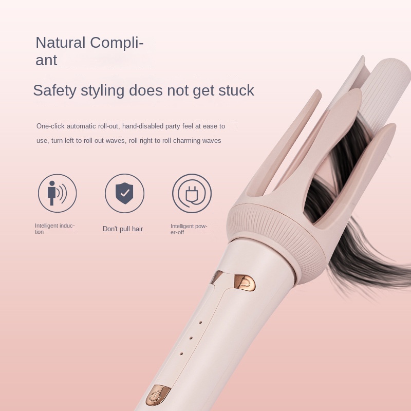 Professional Salon Auto-Rotating Curling Iron with Ceramic Barrel Negative Ion PTC Heating for Curls Electric Power Source