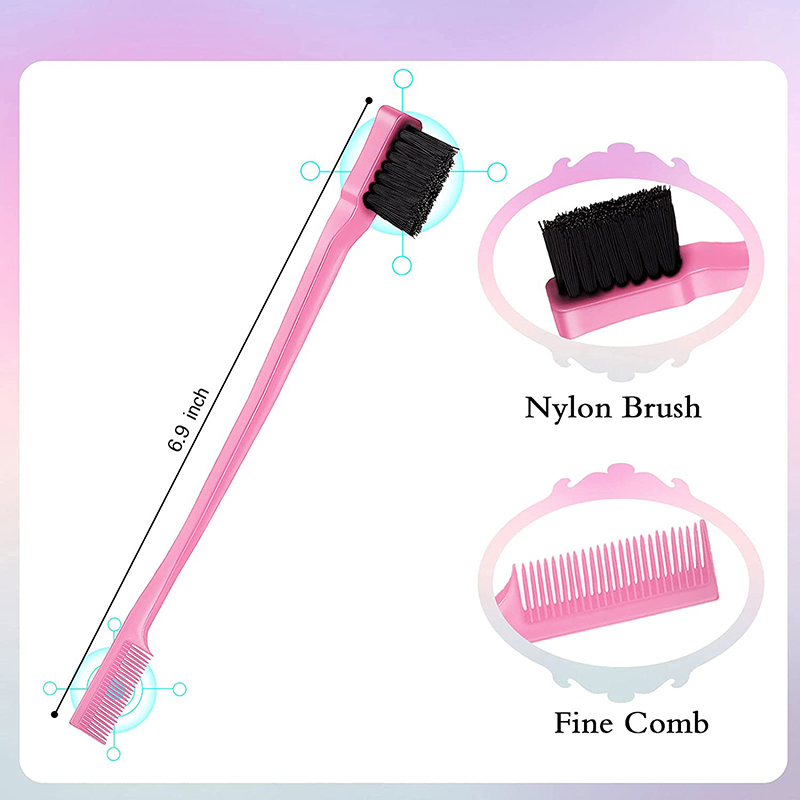 Wholesale Custom 3 Pcs Hair Styling Comb Set Multicolor Nylon Teasing Hair Brush Edge Control Brush Rat Tail Comb Set